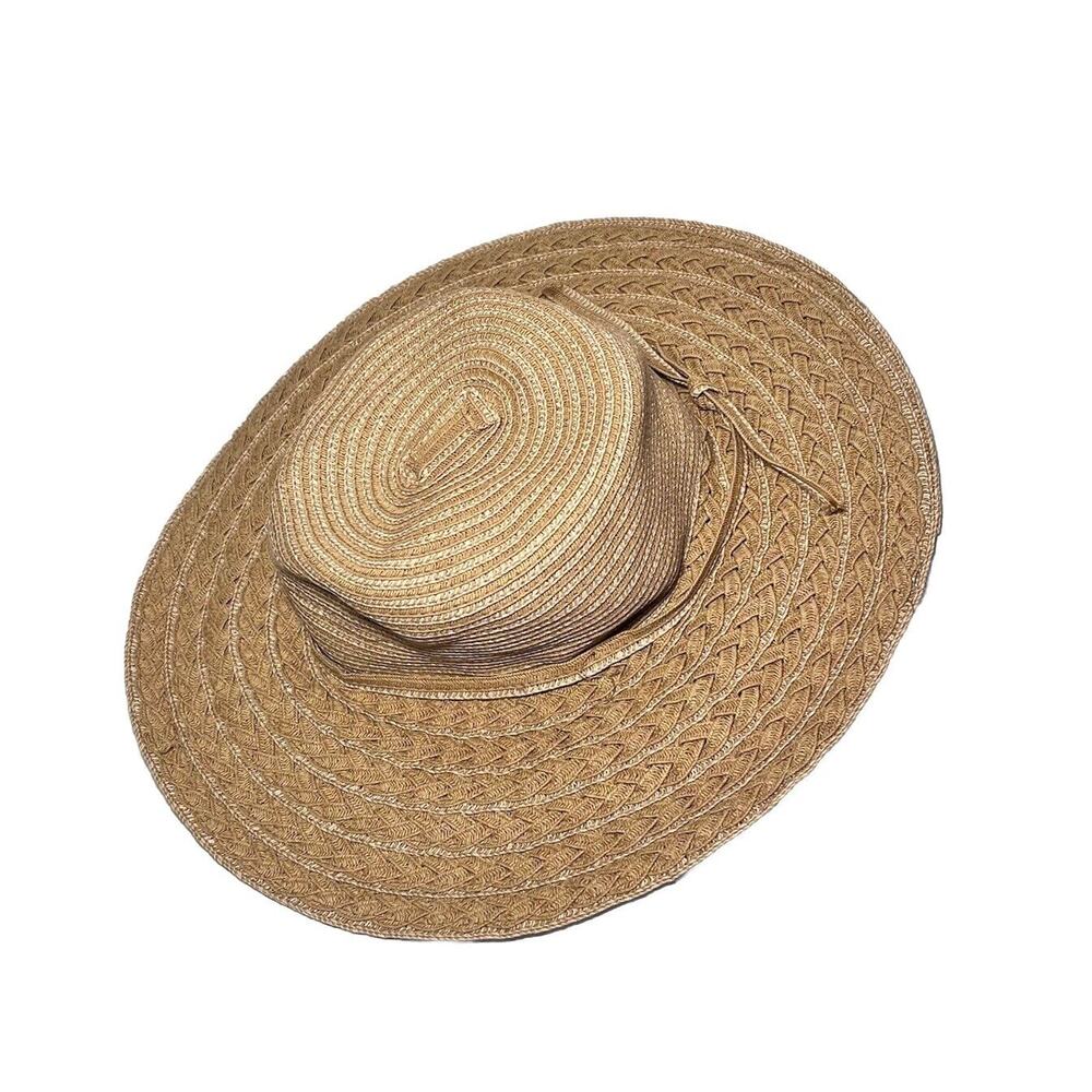 Triangle Sport Headwear Womens OS Paper Straw Woven Sun Hat Wide Brim BoHo